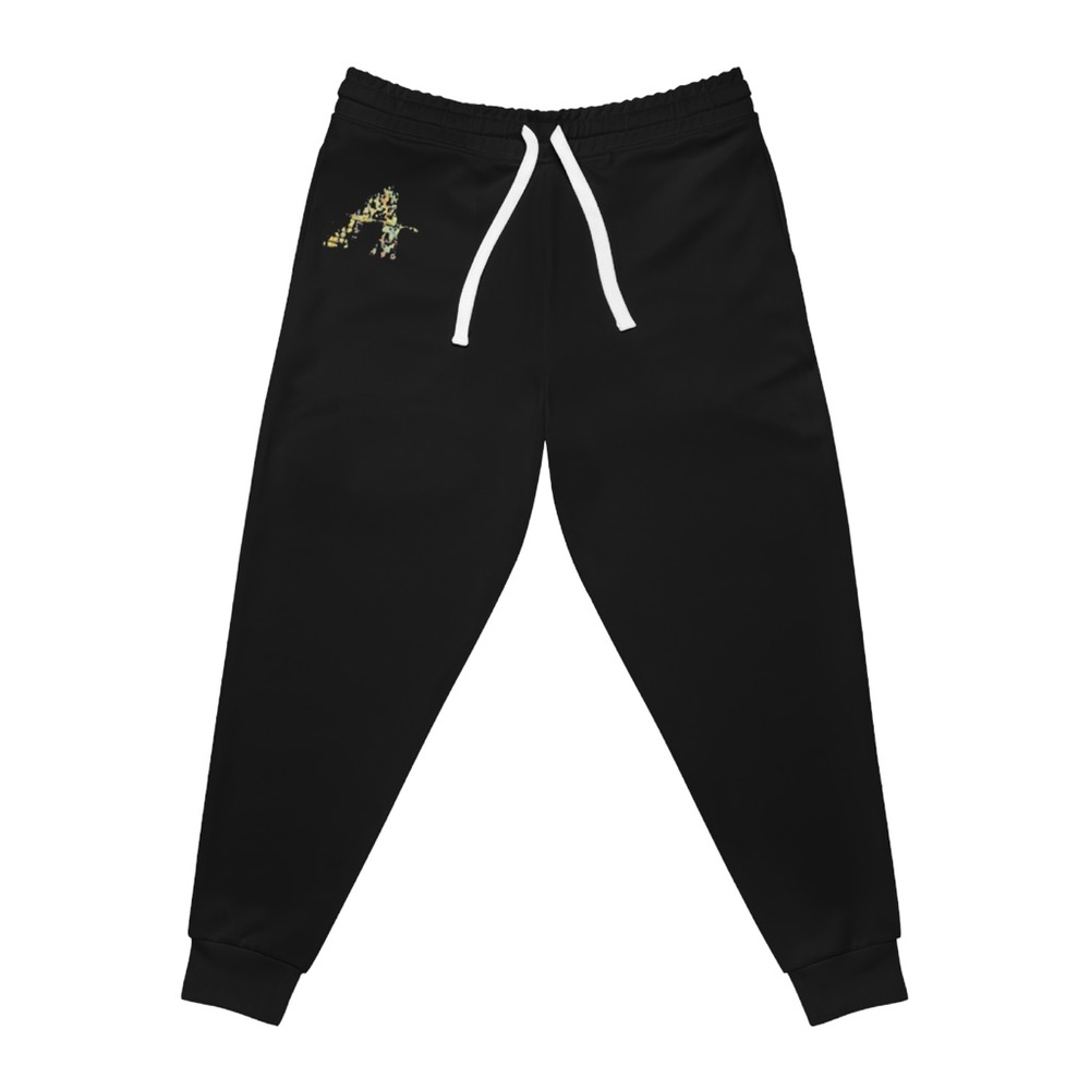 Black Joggers with Gold Logo